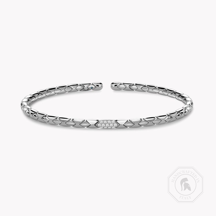 Groove Diamond Textured Bangle Brilliant Cut, Pavé Set_1