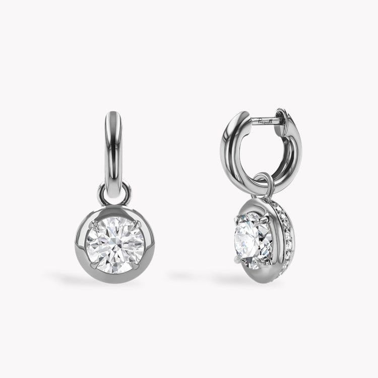 Skimming Stone 2.24ct Botswana Diamond Drop Hoop Earrings Brilliant cut, Claw set_1