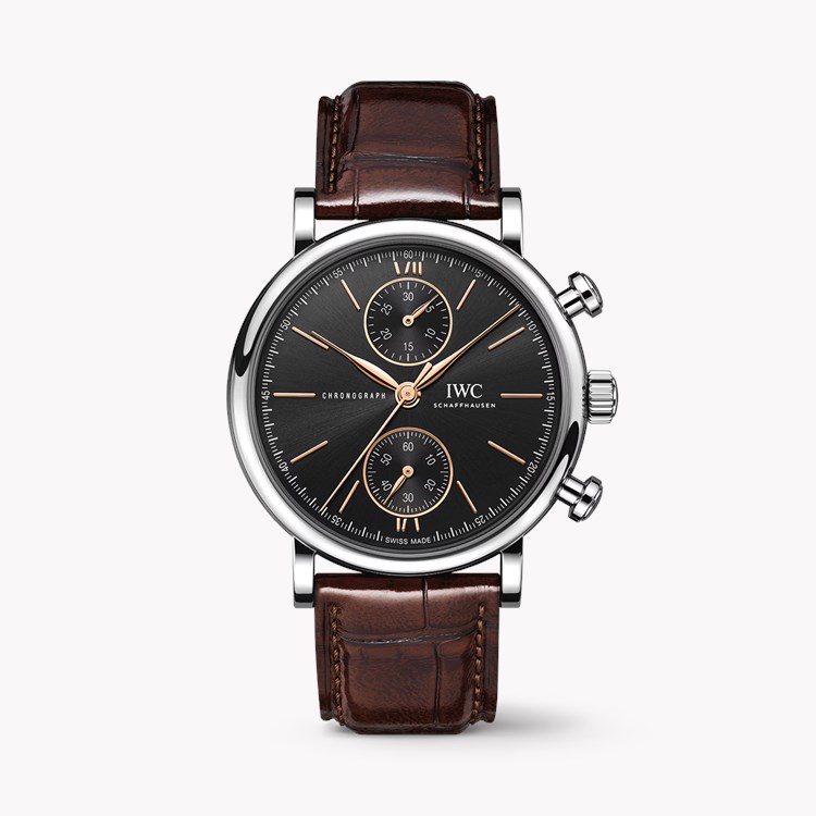 IWC Portofino Chronograph 39mm, Black Dial, Baton Numerals_1