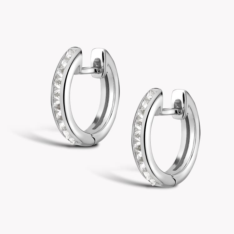 RockChic Diamond Hoop Earrings 0.49CT in White Gold Princess Cut, Channel Set_2