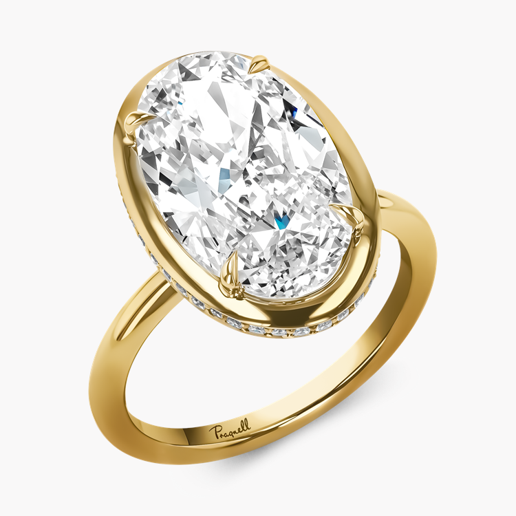 Masterpiece Skimming Stone 5.36ct Oval Diamond Solitaire Ring   in 18ct Yellow Gold