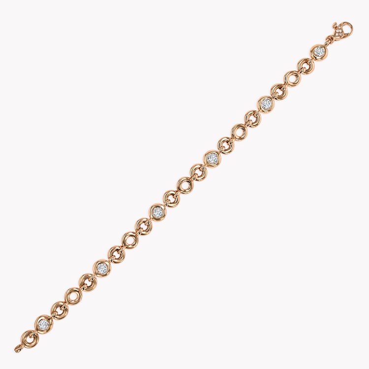 RockChain Six Stone Diamond Bracelet Brilliant Cut, Rubover Set_2