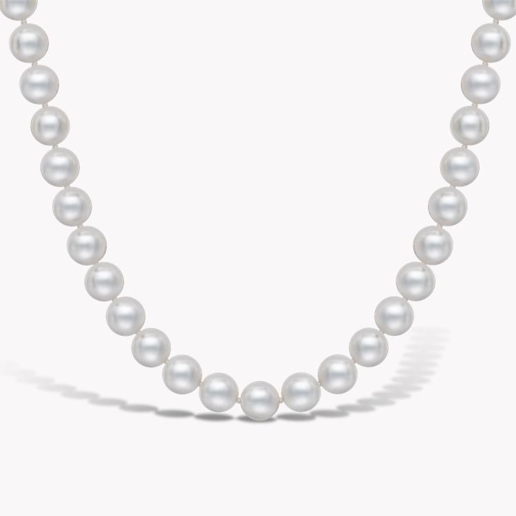 Akoya Pearl Necklace 6.5 - 7mm Silk Knotted Row with Gold Clasp_1