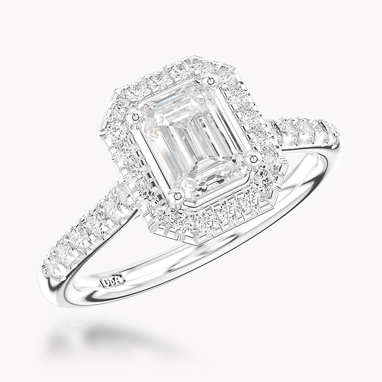 0.70CT Diamond Cluster Ring Platinum Celestial Setting Emerald Cut, Cluster, Brilliant Shoulders_1