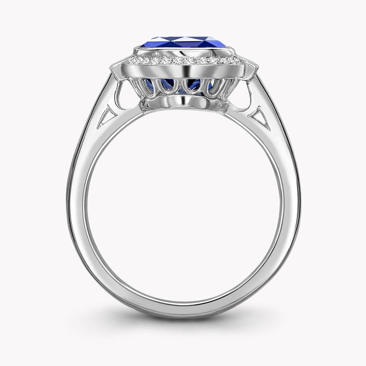 Masterpiece Oval Cut Sapphire Ring 4.06CT in Platinum Unheated with a Diamond Surround_3