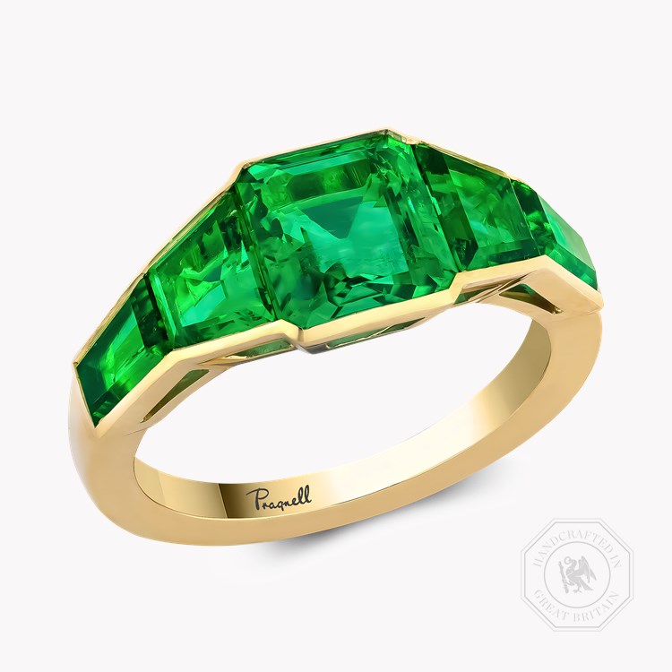 Kingdom 1.65ct Colombian Emerald Five Stone Ring   in 18ct Yellow Gold