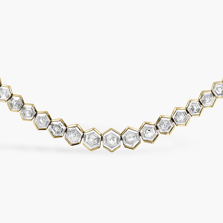 Masterpiece Honeycomb 34.01ct Diamond Necklace Hexagonal Cut, Rubover Set_2