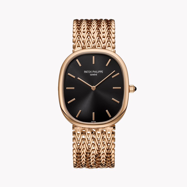 Patek Philippe Golden Ellipse 34.5mm, Black Dial, Baton Numerals_1
