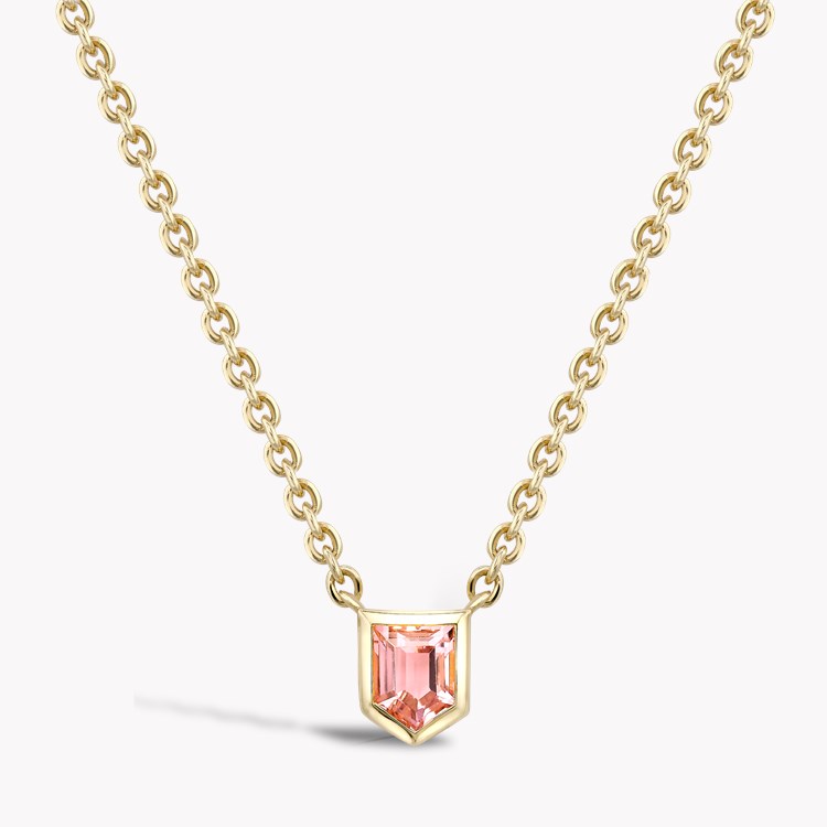 Lady Garden Pink Tourmaline Pendant    in 18ct Yellow Gold.