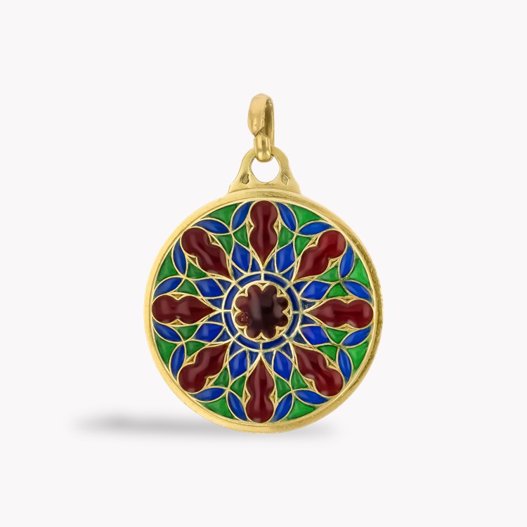 Retro Cartier Plique a Jour Enamel Pendant _1