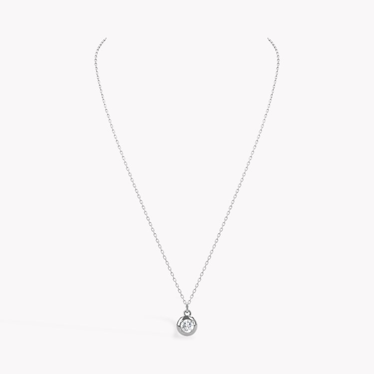 Skimming Stone 0.50ct Botswana Diamond Pendant Brilliant cut, Claw set_2