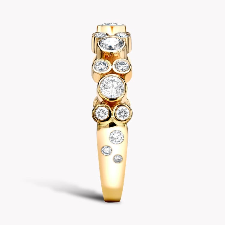 Bubbles Half-Eternity Diamond Ring Brilliant Cut, Rubover Set_4