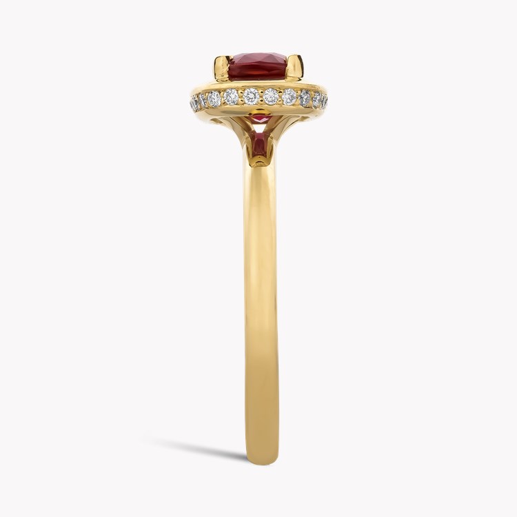 Skimming Stone 2.04ct Mozambique Ruby and Diamond Ring Modern Cushion Cut, Claw Set_4