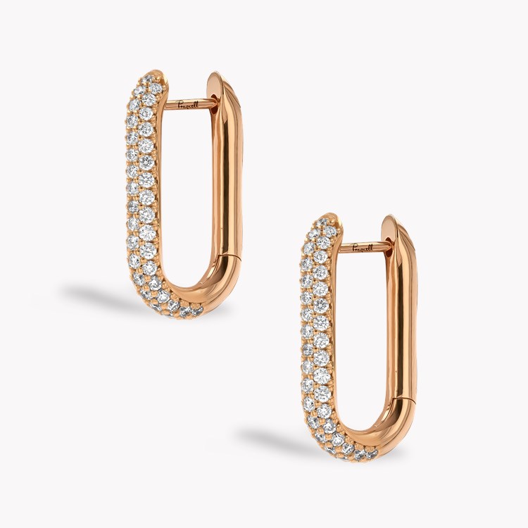 Havana 1.086ct Brilliant Cut Diamond Hoop Earrings Brilliant Cut, Micro Pavé_3