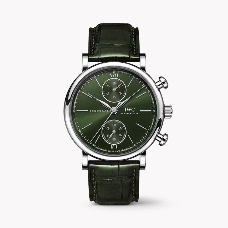 IWC Portofino Chronograph 39mm, Green Dial, Baton Numerals_1