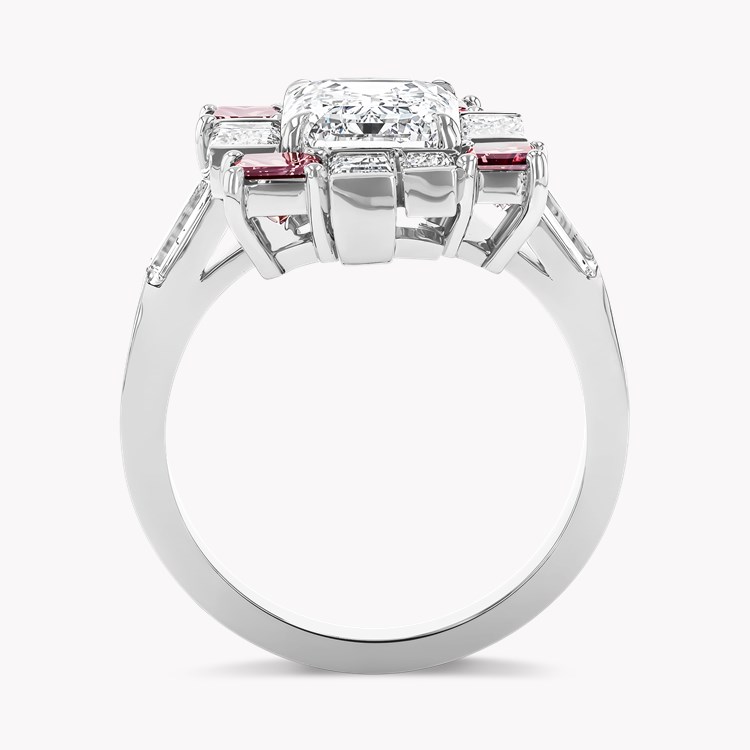 Masterpiece Mosaic 3.01ct Diamond and Fancy Vivid Pink Diamond Ring Emerald Cut, Claw Set_3
