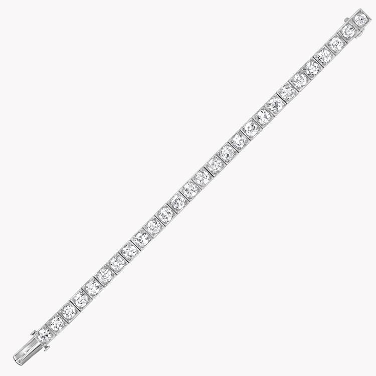 Art Deco Black Starr & Frost Diamond Bracelet 21.00CT in Platinum Brilliant Cut Diamond Line Bracelet_2