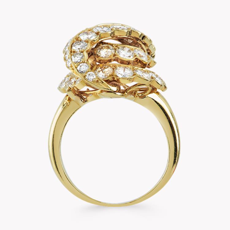 1970s Van Cleef & Arpels Diamond Ring 2.70CT in Yellow Gold Brilliant Cut Cocktail Ring_3