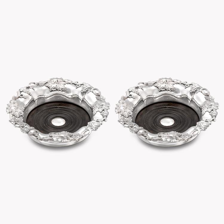 Old Sheffield Plate  Bottle Coasters _1