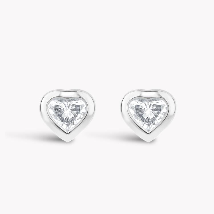 Sundance Diamond Earrings  0.40CT in 18CT White Gold Heartshaped, Rubover Set_1