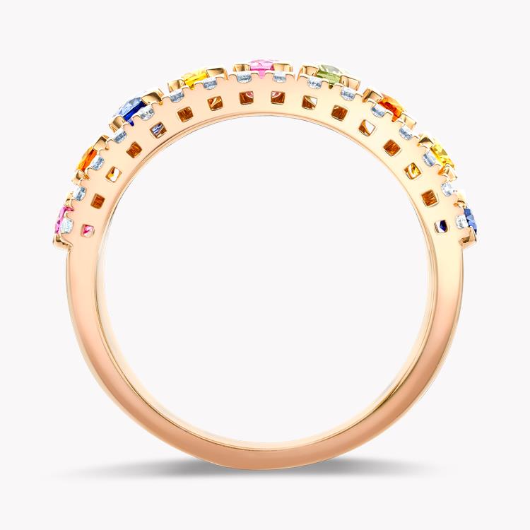 Rainbow Sapphire & Diamond Half-Eternity Ring Oval Cut, Claw Set_3