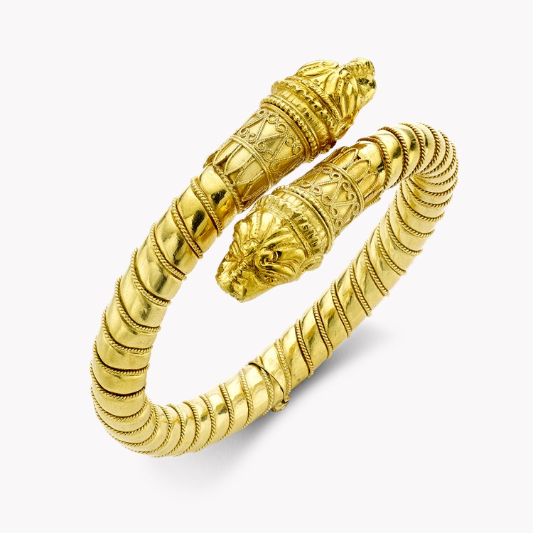 Scythian Style Dragons Head Hinged Bangle _2