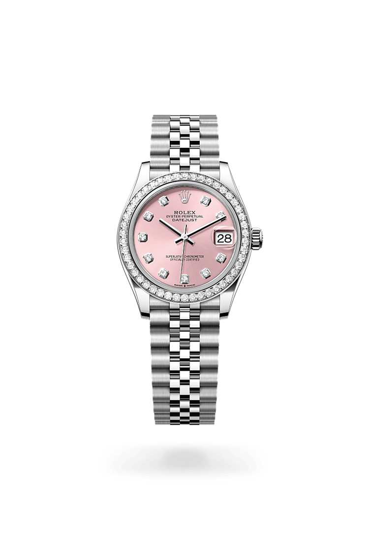 Datejust 31, Oyster, 31 mm, Oystersteel, white gold and diamonds