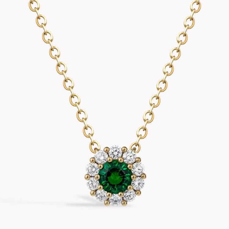 Brilliant Cut 0.52ct Emerald and Diamond Pendant Brilliant cut, Claw set_1