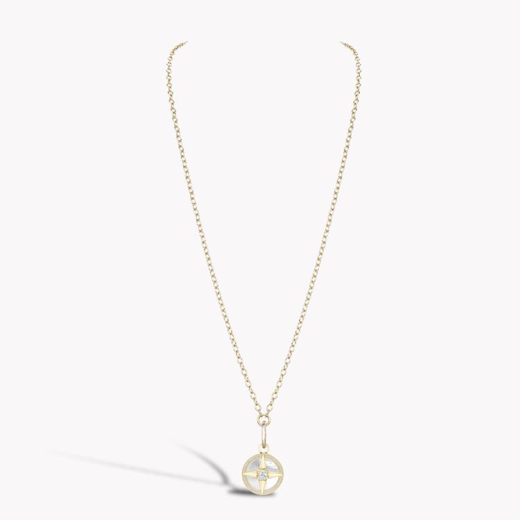 Aquamarine (March) Mother of Pearl and Diamond Pendant Charm Brilliant Cut Rubover & Claw Set_4