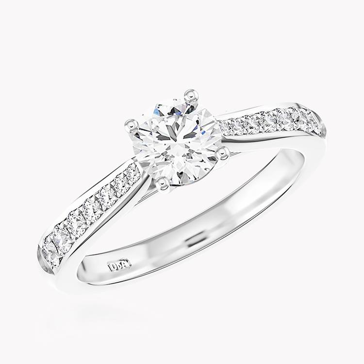 Duchess Diamond Ring 0.50CT in Platinum Brilliant Cut, Solitaire, Brilliant Shoulders_1