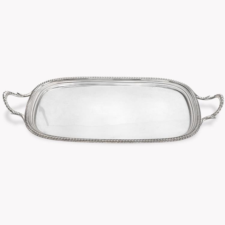 Silver George III Tray With Handles Hallmarked London_1