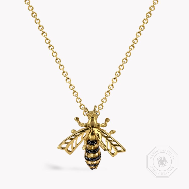 Brilliant Cut Yellow and Black Diamond Wasp Pendant Brilliant Cut, Grain Set_1