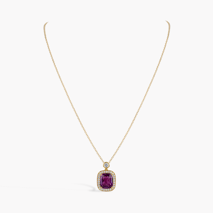 Antique Cushion Cut 5.052ct Madagascan Sapphire and Diamond Pendant Antique Cushion Cut, Claw Set_2