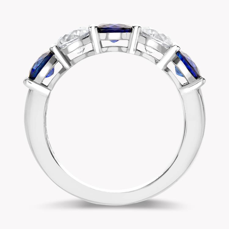 Five Stone Sapphire and Diamond  Ring  2.5CT in Platinum Round Brilliant Cut, Claw Set_3