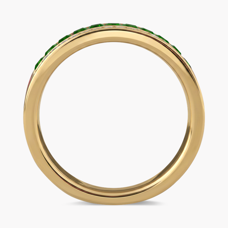 Brilliant Cut Tsavorite Garnet and Diamond Half Eternity Ring Brilliant cut, Claw set_3