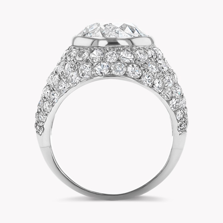 Art Deco Cartier Old European Cut 5.10ct Diamond Bombé Ring Old Cut, Rubover Set_3