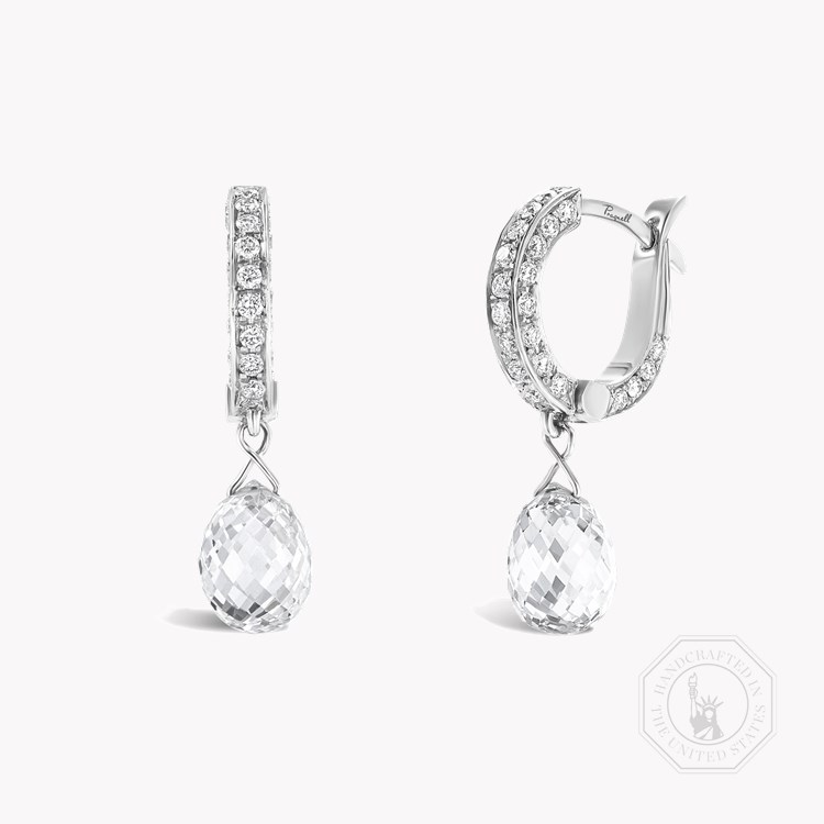 Briolette Diamond Drop Earrings Briolette & Brilliant Cut, Thread Set_1