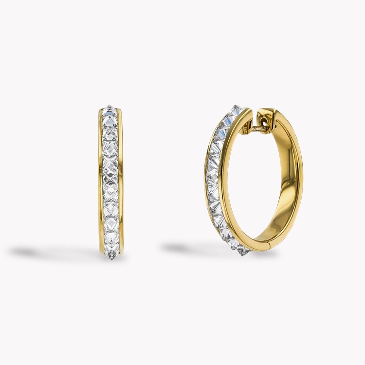 RockChic 2.00ct Inverted Diamond Hoop Earrings   in 18ct Yellow Gold
