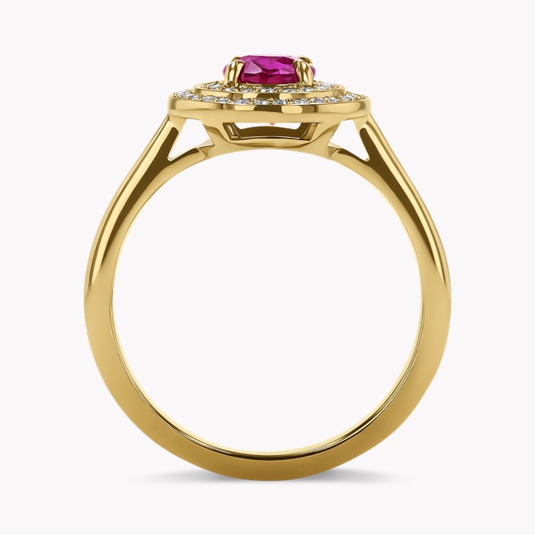 Oval Cut 1.08ct Ruby and Diamond Target Ring Oval Cut, Claw Set_3