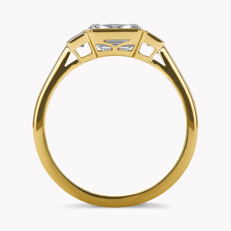 Kingdom 1.38ct Diamond Three Stone Ring Emerald Cut, Rubover Set_3
