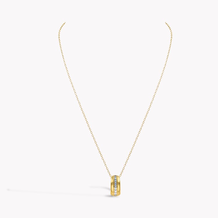 Manhattan 0.24ct Single Row Diamond Pendant Carre Cut, Channel Set_2