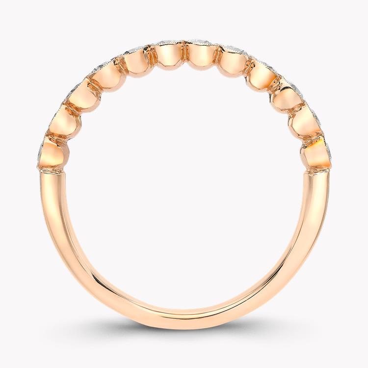 Diamond Dot 0.48ct Half Eternity Ring Brilliant Cut, Millegrain Set_3