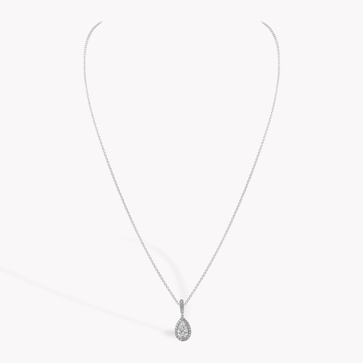 Celestial 1.01ct Diamond Pendant with Diamond Halo Pear & Brilliant Cut, Claw Set_2