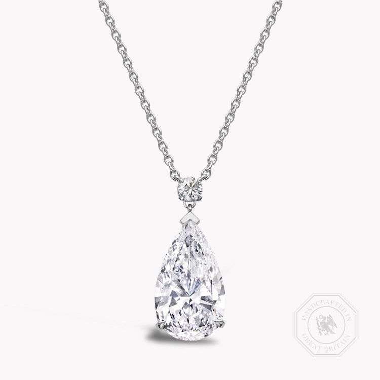 Masterpiece 5.08ct Diamond Solitaire Pendant Pearshape, Claw Set_1