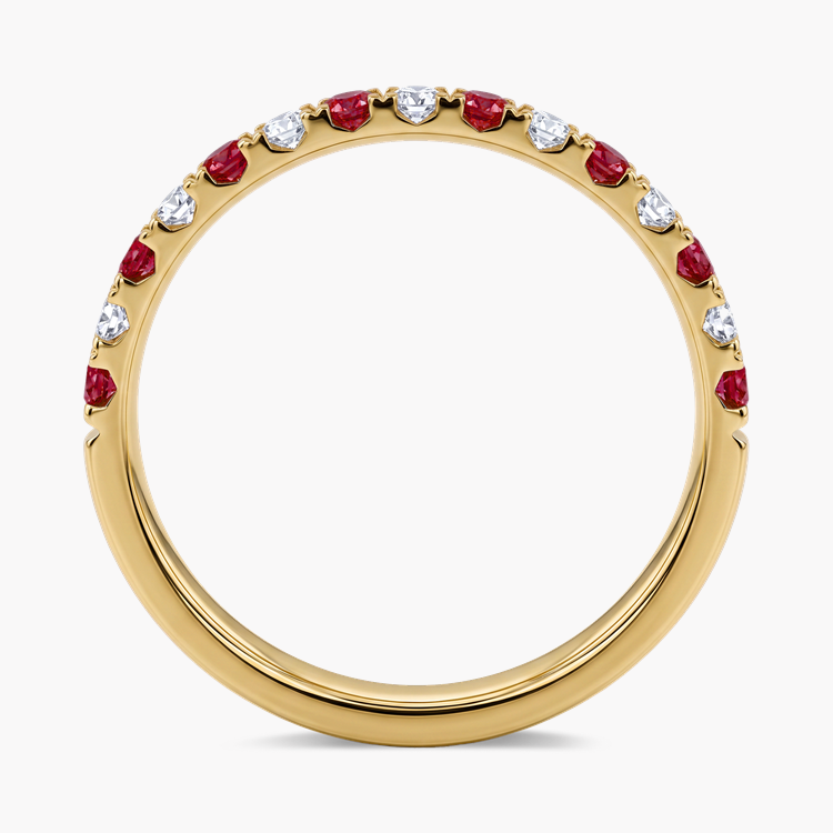 Brilliant Cut Ruby and Diamond Half Eternity Ring Brilliant cut, Claw set_3
