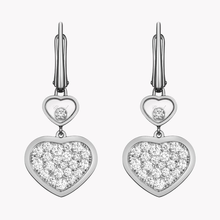 Chopard Happy Hearts Drop Earrings  0.90CT in White Gold Brilliant Cut, Pave Set_1