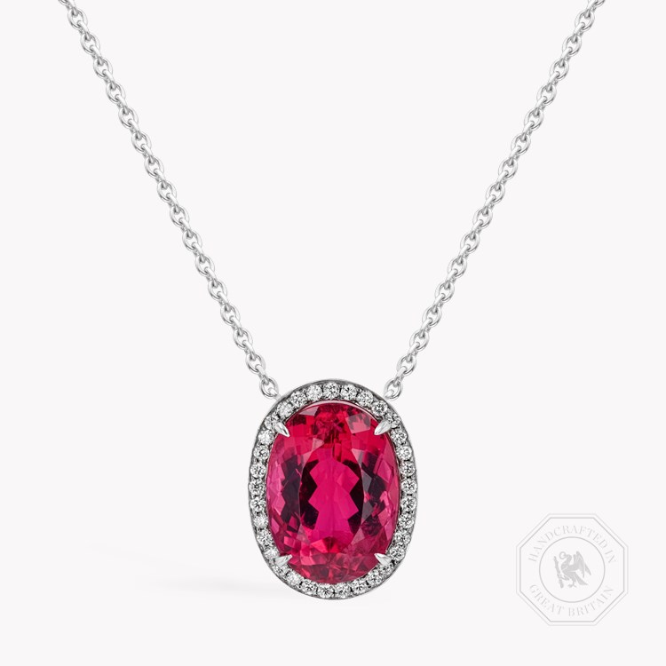 Oval Cut Rubellite Tourmaline Pendant Oval Cut, Four Claw Set_1