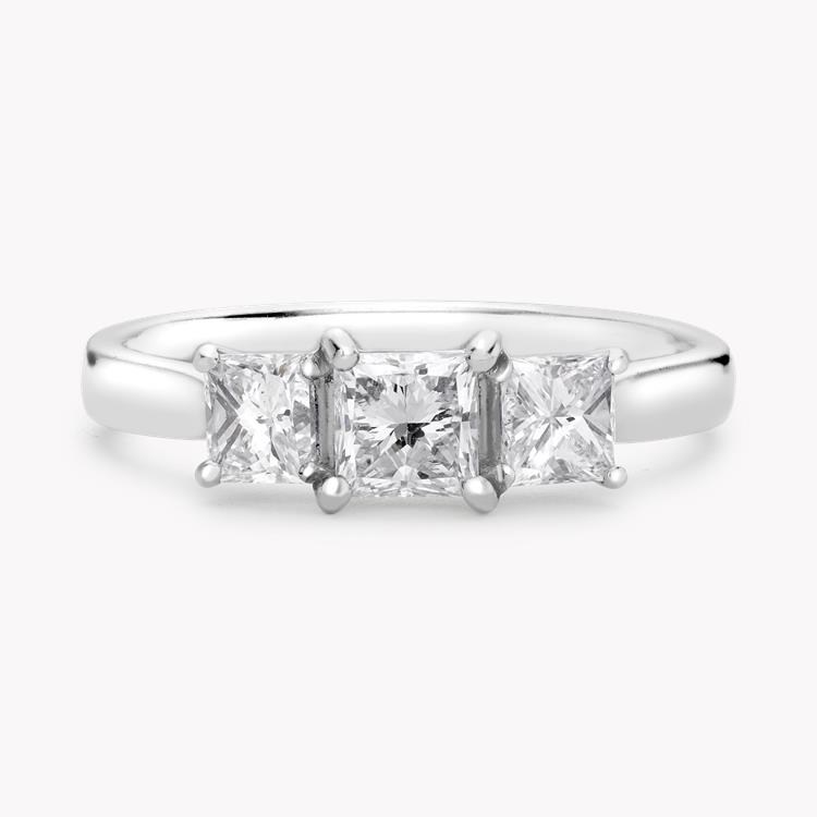 1.00CT Diamond Three-Stone Ring Platinum Gaia Setting Princess Cut, Three-Stone, Four Claw Set_2