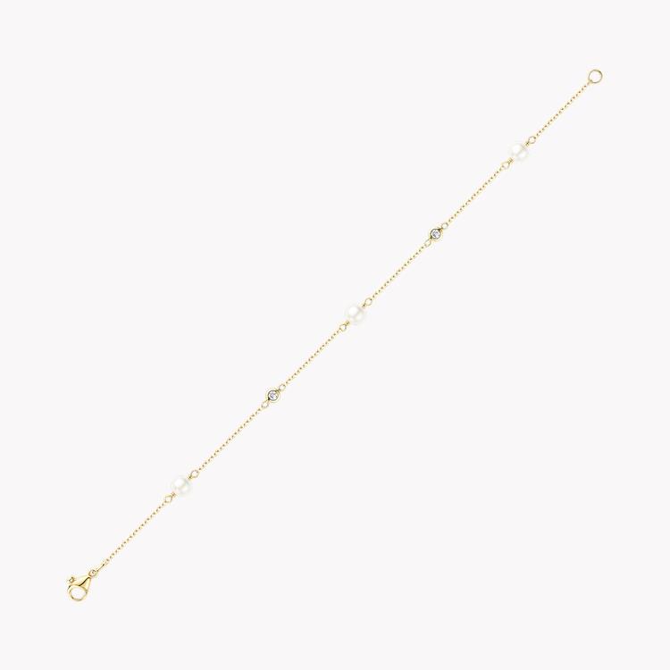 Sundance Pearl and Diamond Bracelet 0.12CT in Yellow Gold Brilliant Cut, Rubover Set_2