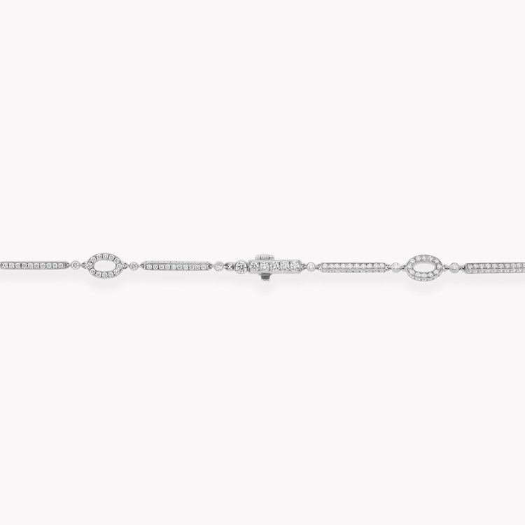 Brilliant Cut 10.66ct Oval & Bar Link Diamond Necklace Brilliant Cut, Millegrain Set_3